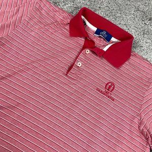 THE OPEN 147th Carnoustie St. Andrews Polo Shirt Men's Size M Red Filo di Scozia